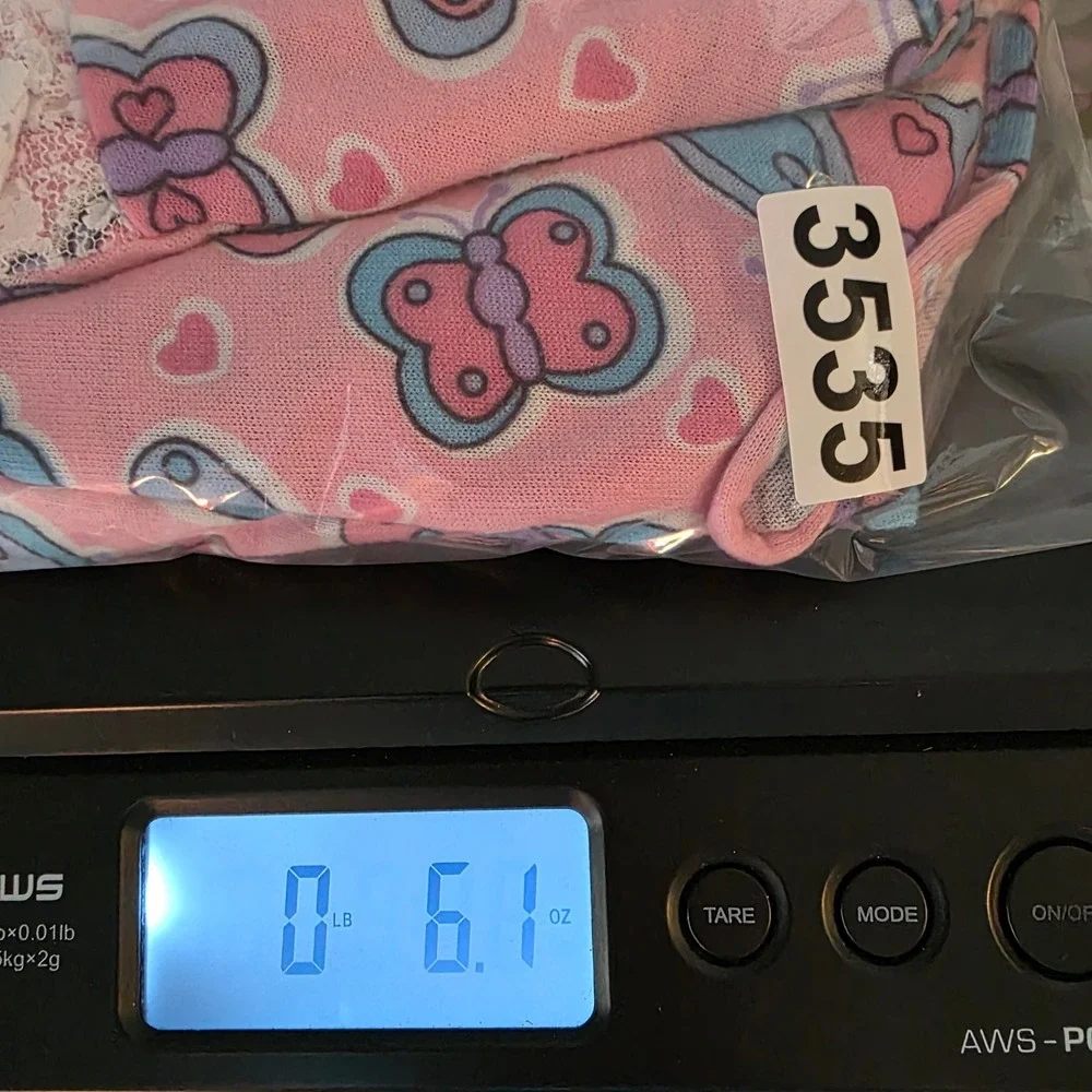 Sleeping Beauty Nightgown Kids Size 10 Pink Butterfly Lace Trim Heart Print
